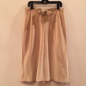 🤎 Vintage Banana Republic Women’s Tan Midi Skirt with Bow Tie Waist | Size 6 🤎